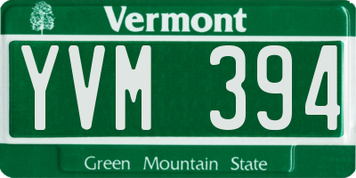 VT license plate YVM394