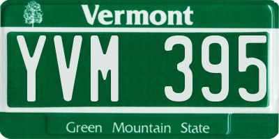 VT license plate YVM395