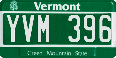 VT license plate YVM396