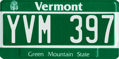 VT license plate YVM397