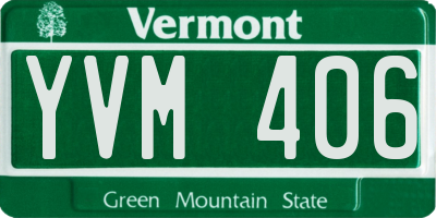VT license plate YVM406