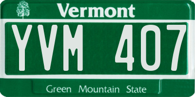 VT license plate YVM407