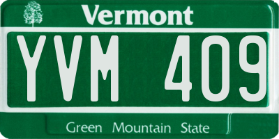 VT license plate YVM409