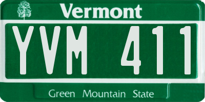 VT license plate YVM411