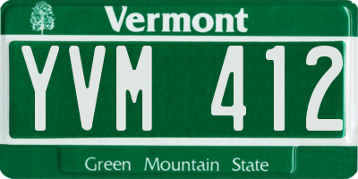 VT license plate YVM412