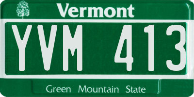 VT license plate YVM413