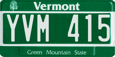 VT license plate YVM415