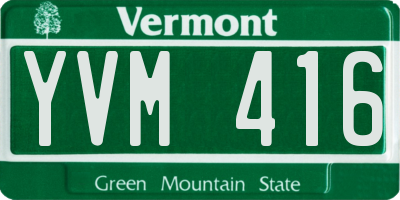 VT license plate YVM416