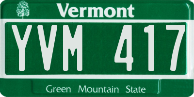 VT license plate YVM417
