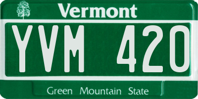 VT license plate YVM420