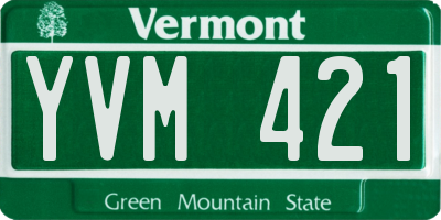 VT license plate YVM421