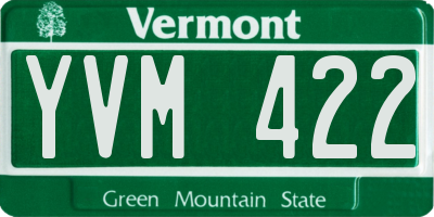 VT license plate YVM422
