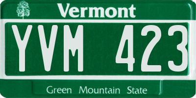 VT license plate YVM423