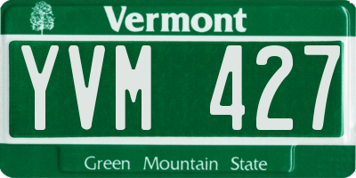 VT license plate YVM427