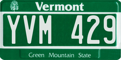 VT license plate YVM429
