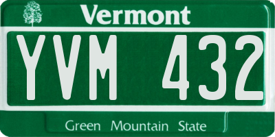 VT license plate YVM432