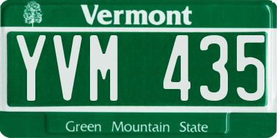VT license plate YVM435