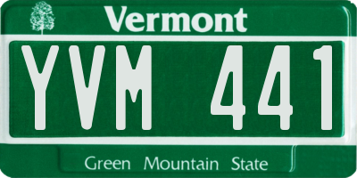 VT license plate YVM441