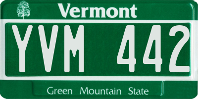 VT license plate YVM442