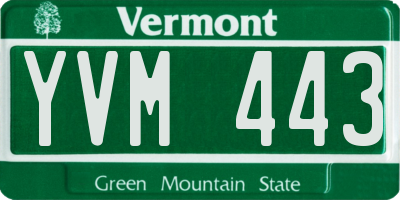 VT license plate YVM443