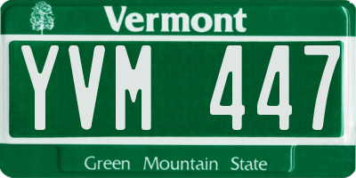 VT license plate YVM447