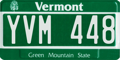 VT license plate YVM448