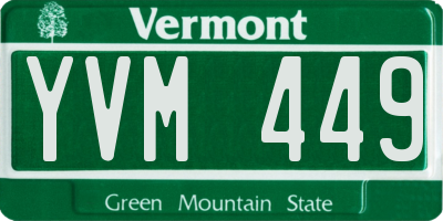 VT license plate YVM449