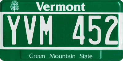 VT license plate YVM452