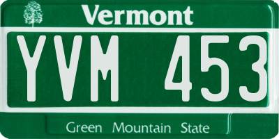 VT license plate YVM453