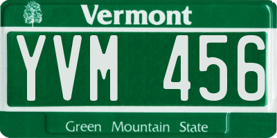 VT license plate YVM456