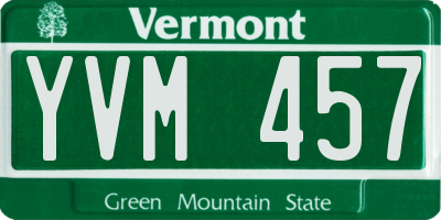 VT license plate YVM457