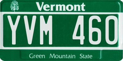 VT license plate YVM460