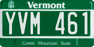 VT license plate YVM461