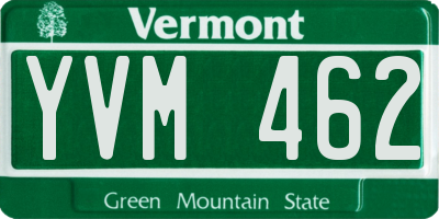 VT license plate YVM462