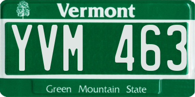 VT license plate YVM463