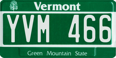 VT license plate YVM466