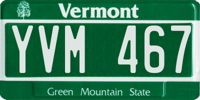 VT license plate YVM467
