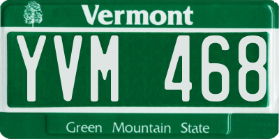 VT license plate YVM468