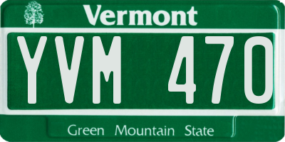 VT license plate YVM470