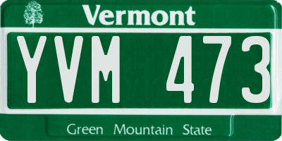 VT license plate YVM473