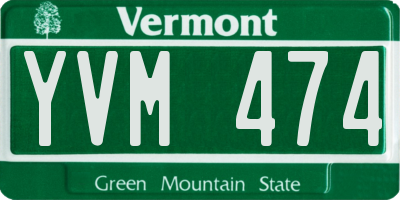 VT license plate YVM474