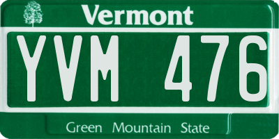 VT license plate YVM476