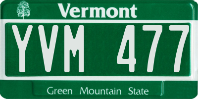 VT license plate YVM477
