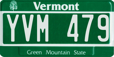 VT license plate YVM479