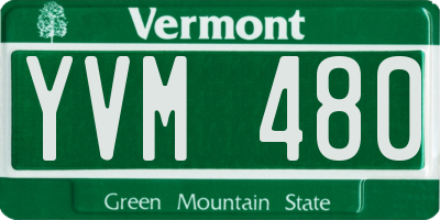 VT license plate YVM480