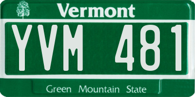 VT license plate YVM481