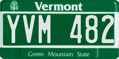 VT license plate YVM482