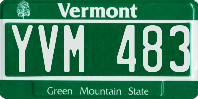 VT license plate YVM483