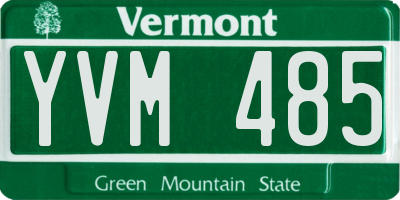 VT license plate YVM485