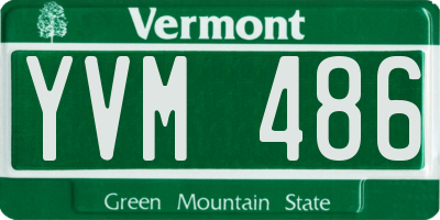 VT license plate YVM486
